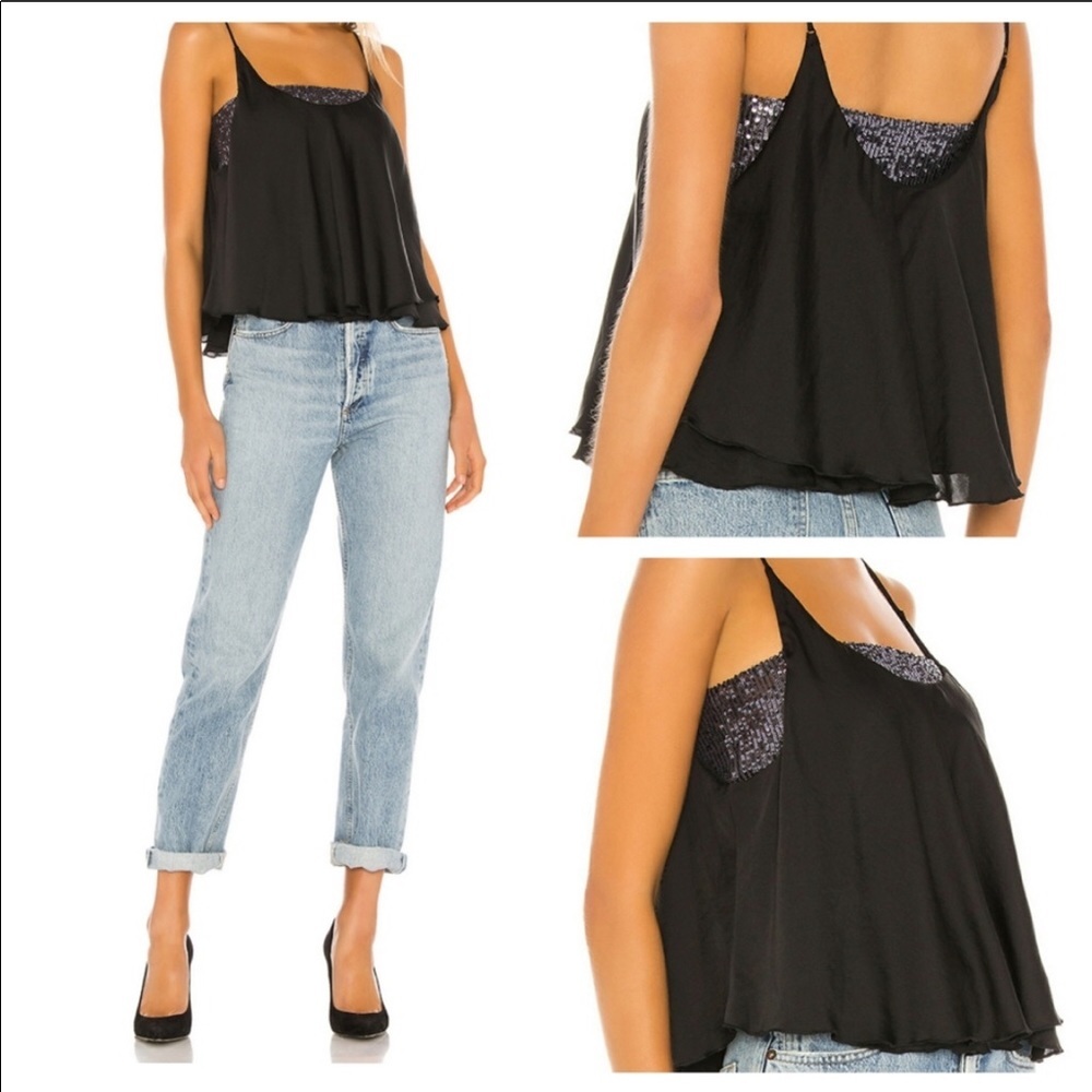 Free People Turn It On Cami in Black, S NWT